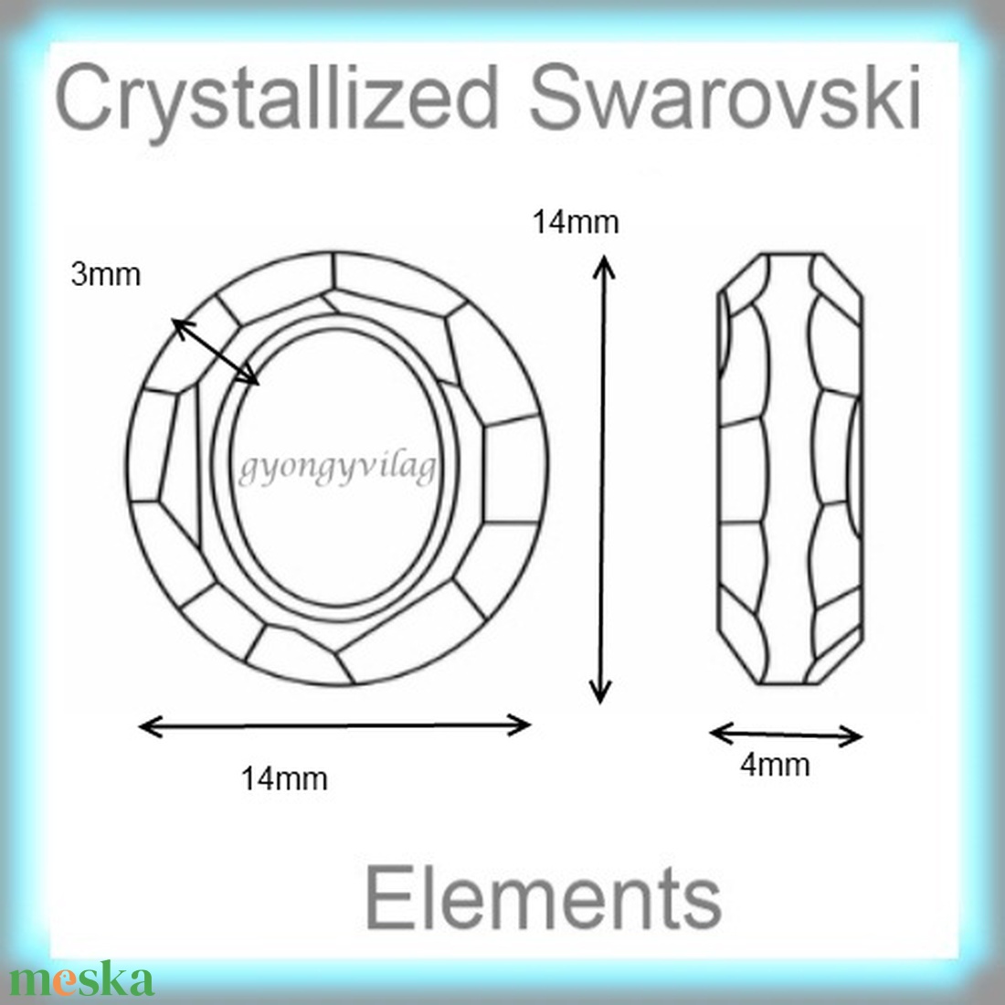  Ékszerkellék: Swarovski karika 14mm több színben - kellékek & szerszámok - gyöngy, ékszerkellék - swarovski kristályok - Meska.hu