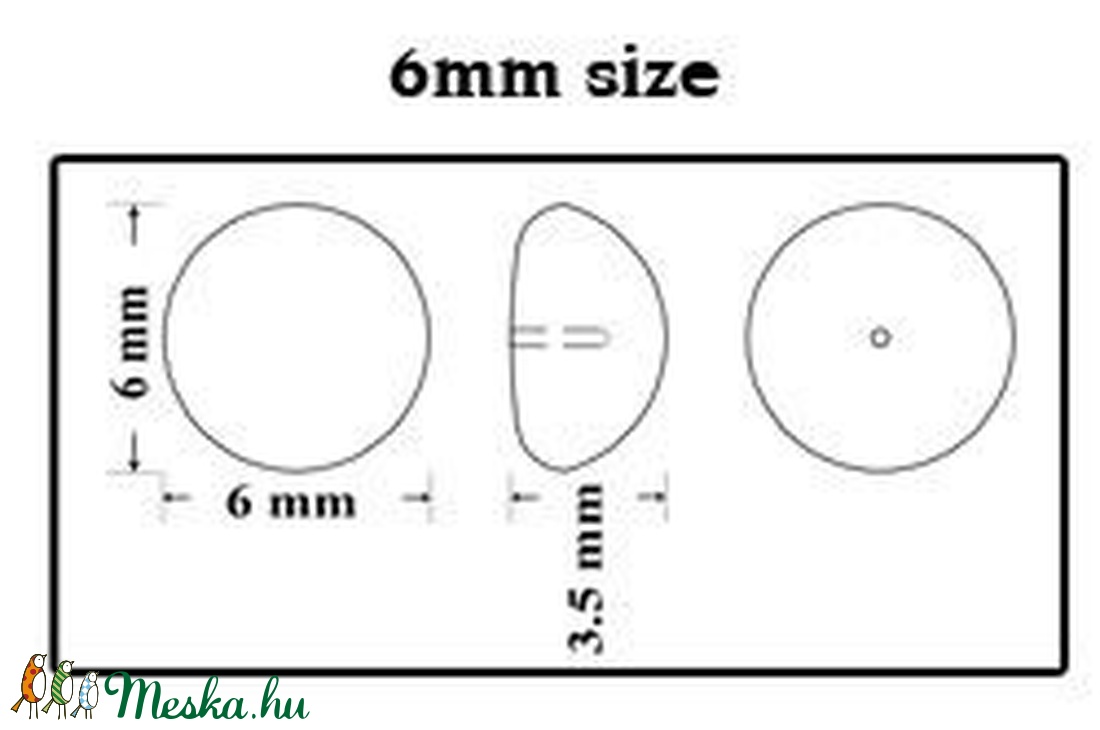 Ékszerkellék: Swarovski félig fúrt tekla fél gömb  6 mm-es  2db/csomag - kellékek & szerszámok - gyöngy, ékszerkellék - swarovski kristályok - Meska.hu