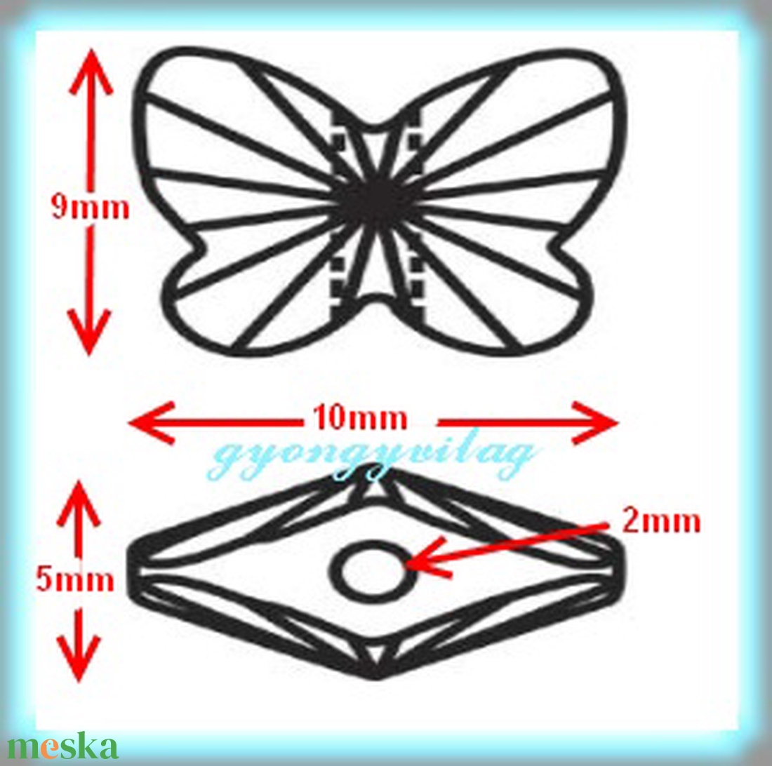 Swarovski kristály gyöngy: SWGY pillangó (5754) fűzhető 10mm több szín - kellékek & szerszámok - gyöngy, ékszerkellék - swarovski kristályok - Meska.hu