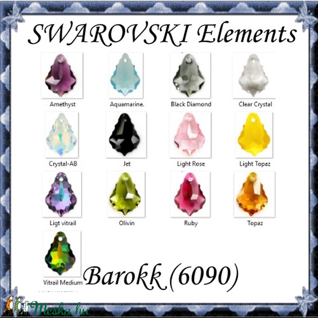 Ékszerkellék: Swarovski barokk 16mm-es  több színben  - kellékek & szerszámok - gyöngy, ékszerkellék - swarovski kristályok - Meska.hu