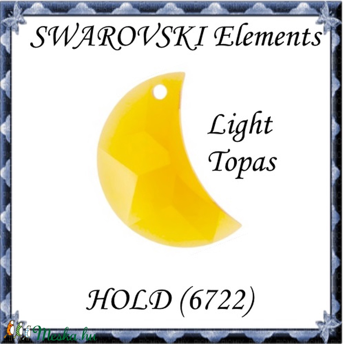 Ékszerkellék: Swarovski hold 16mm-es  light topaz - kellékek & szerszámok - gyöngy, ékszerkellék - swarovski kristályok - Meska.hu