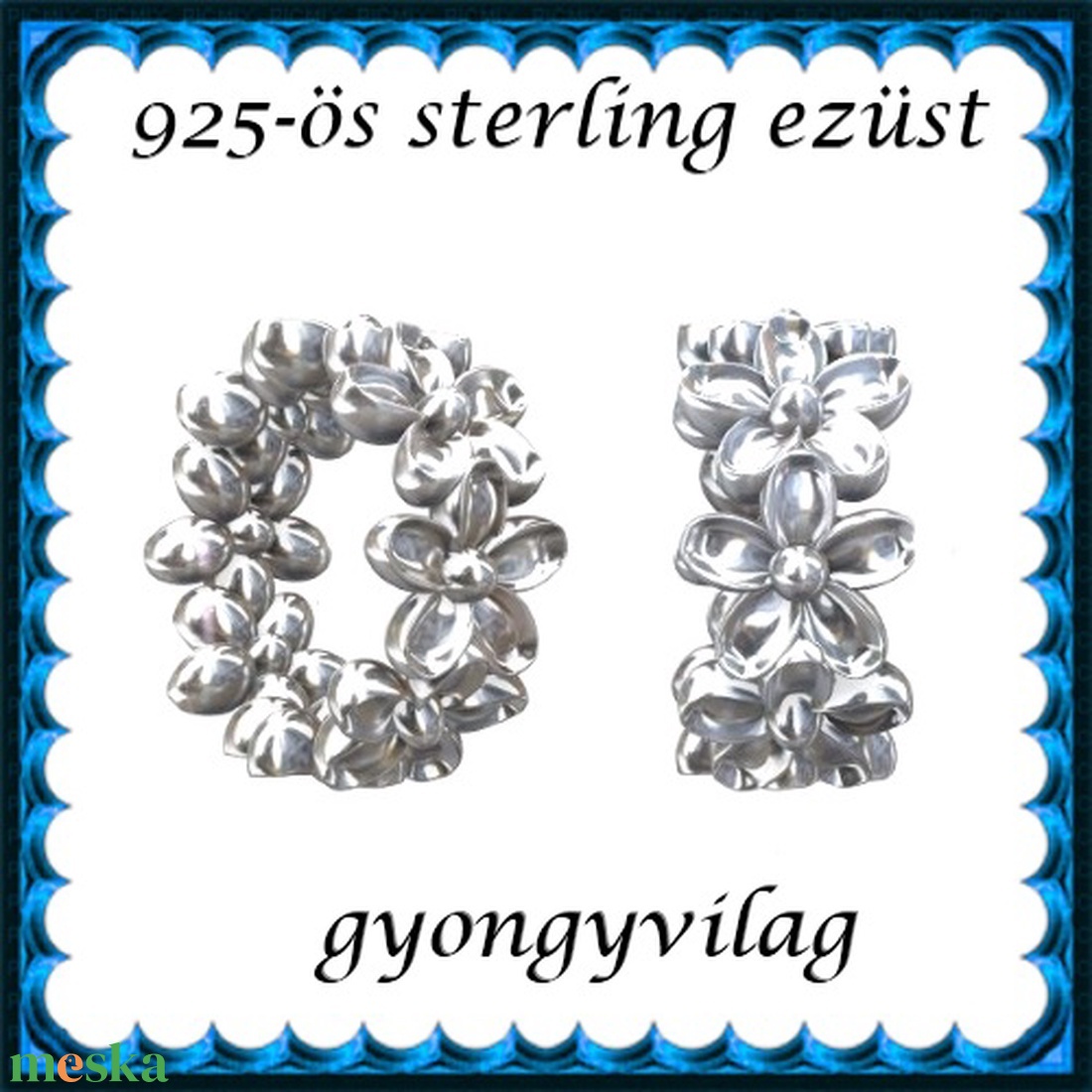 925-ös sterling ezüst ékszerkellék: köztes / gyöngy / dísz EKÖ 66e - kellékek & szerszámok - gyöngy, ékszerkellék - egyéb alkatrész - Meska.hu