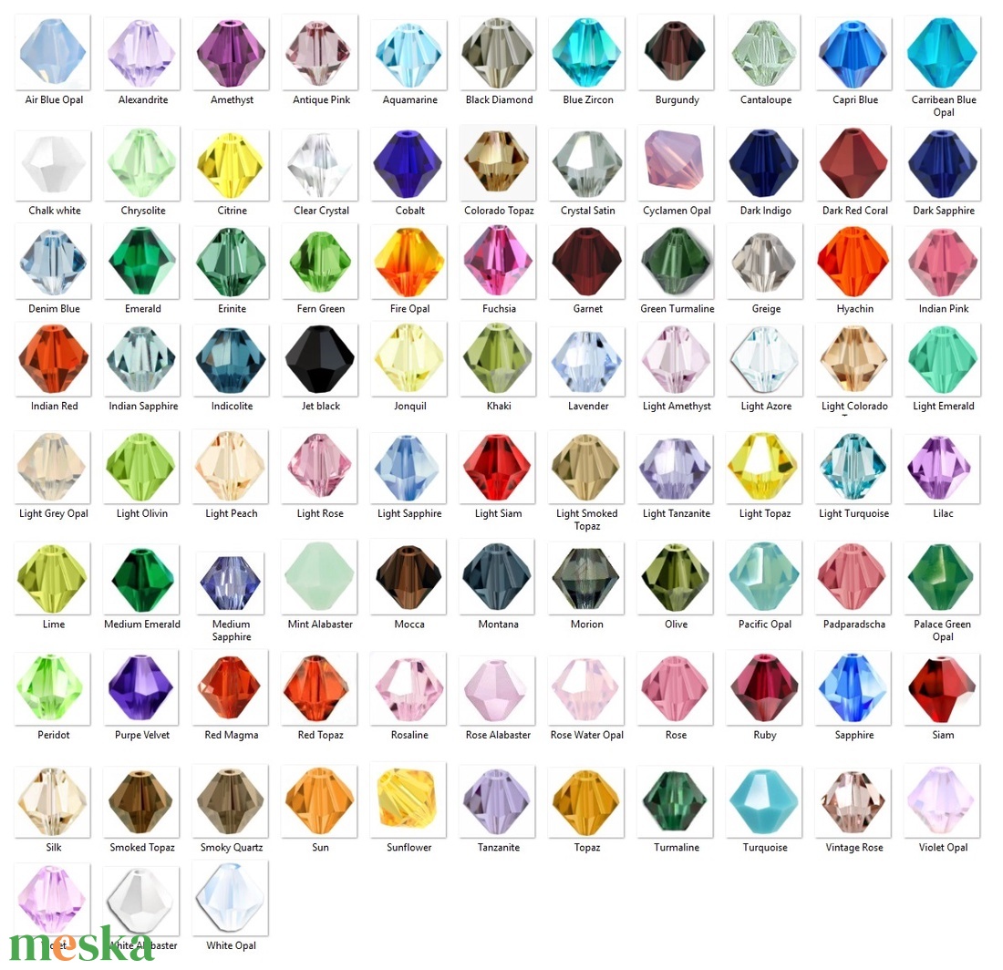 Ékszerkellék: Swarovski bicon 3mm-es  több színben  SWGY5328-3 - kellékek & szerszámok - gyöngy, ékszerkellék - swarovski kristályok - Meska.hu