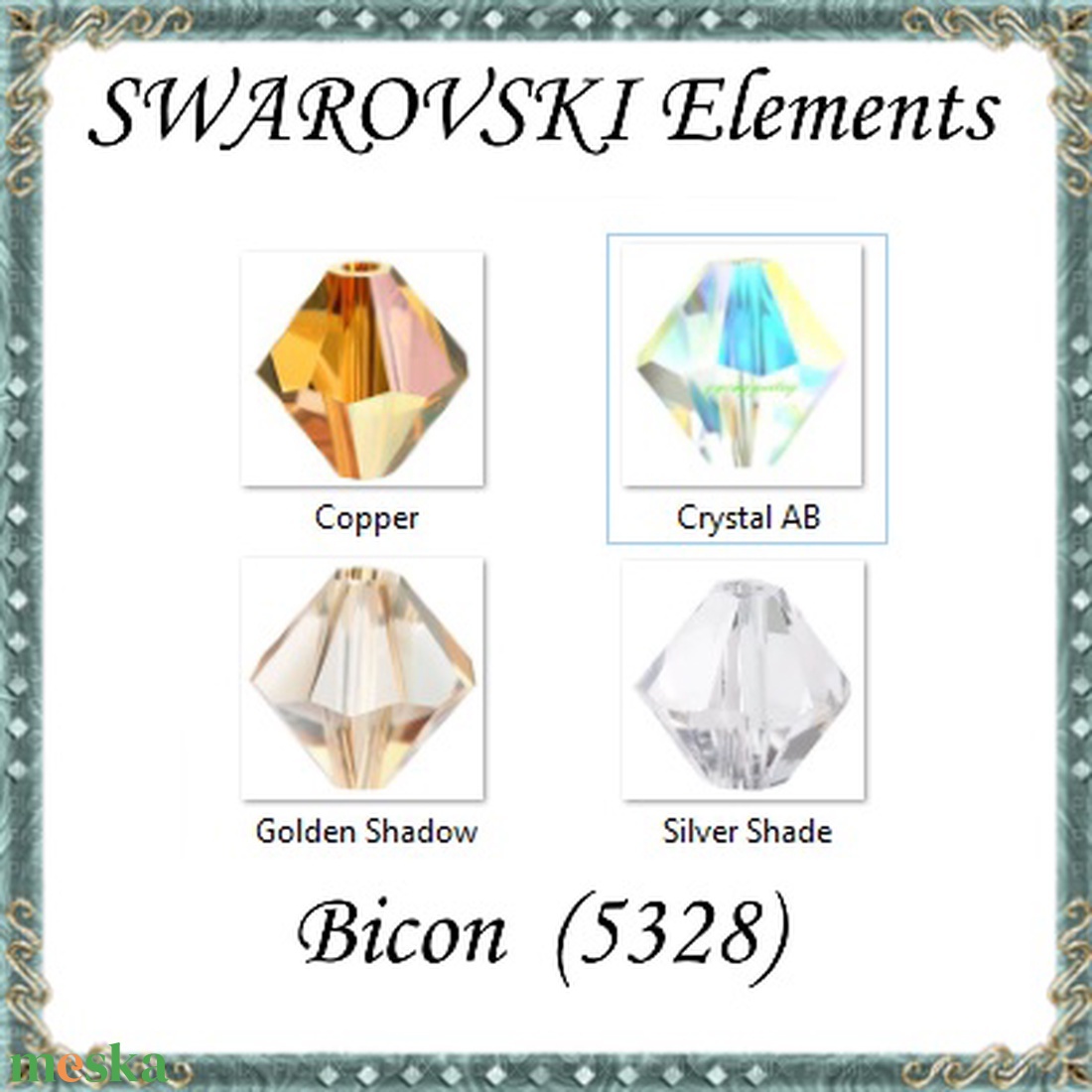 Ékszerkellék: Swarovski bicon 5mm-es  AB bevonatos 10db/cs több színben  SWGY5328-5AB - kellékek & szerszámok - gyöngy, ékszerkellék - swarovski kristályok - Meska.hu