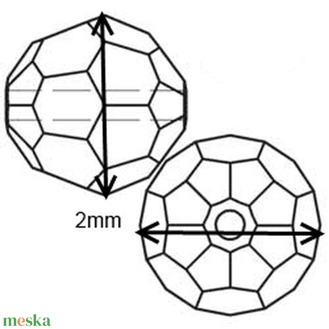 Swarovski kristály gyöngy: SW5000-2  gömb 2mm-es több színben 4db / csomag - kellékek & szerszámok - gyöngy, ékszerkellék - swarovski kristályok - Meska.hu