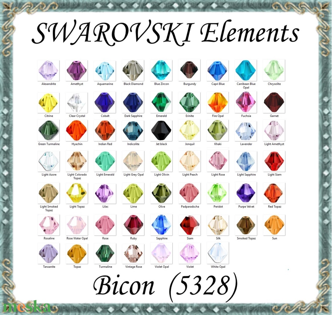 Ékszerkellék: Swarovski bicon több színben 4mm  SWGY5328-4  24db/csomag - kellékek & szerszámok - gyöngy, ékszerkellék - swarovski kristályok - Meska.hu