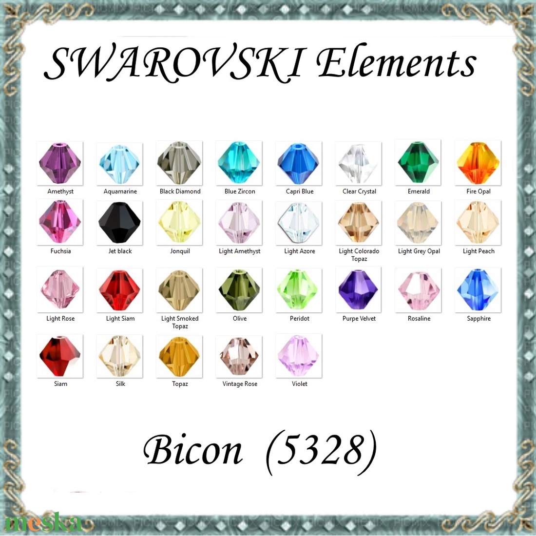 Ékszerkellék: Swarovski bicon 5mm 10db/cs több színben  SWGY5328-5 - kellékek & szerszámok - gyöngy, ékszerkellék - egyéb alkatrész - Meska.hu