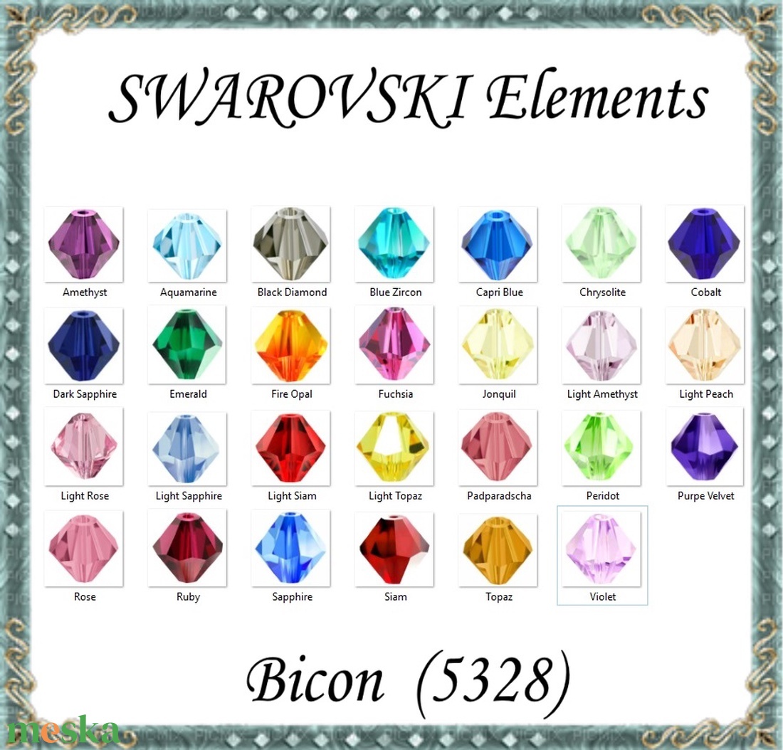 Ékszerkellék: Swarovski bicon  8mm 4db/cs több színben SWGY5328-8 - kellékek & szerszámok - gyöngy, ékszerkellék - egyéb alkatrész - Meska.hu