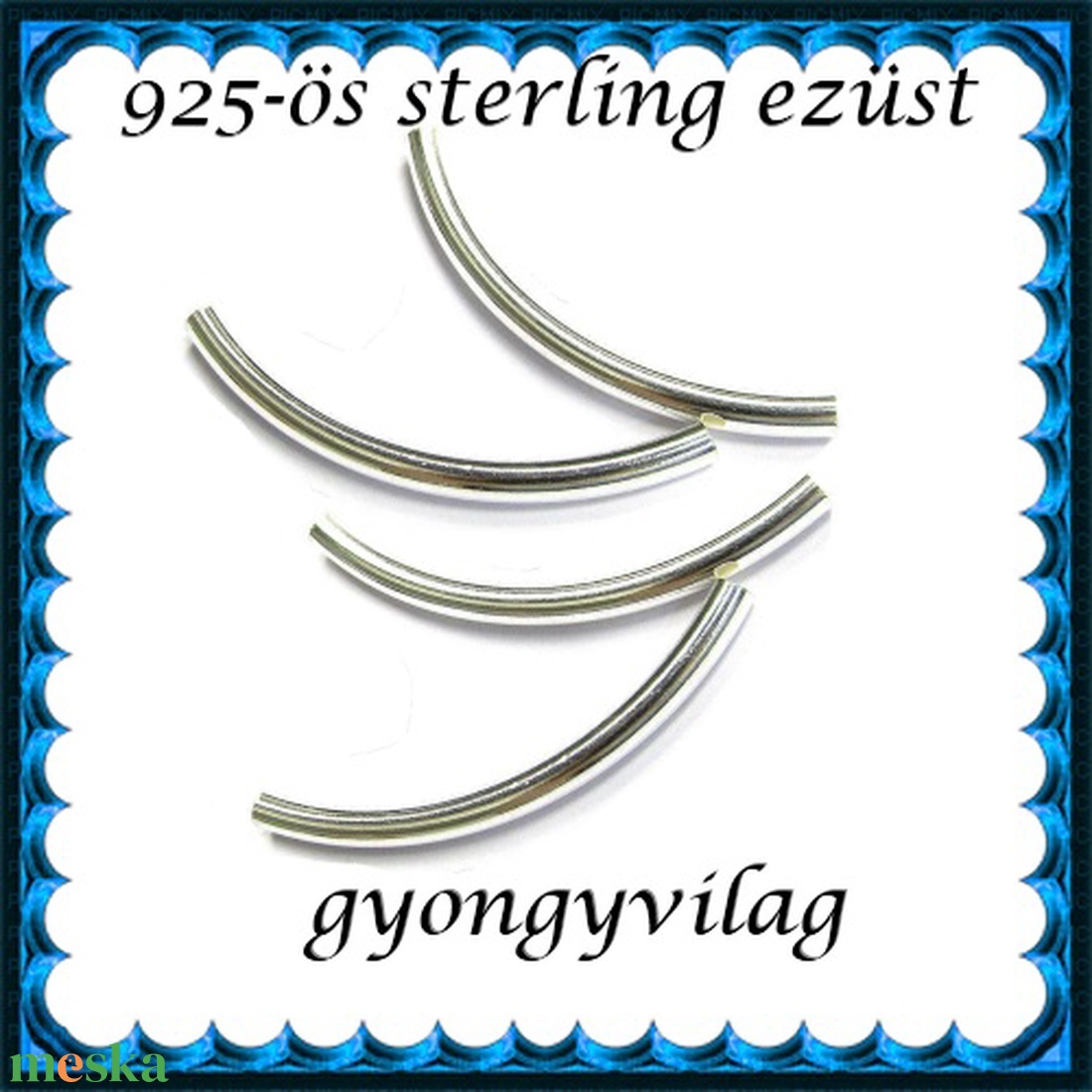 925-ös sterling ezüst ékszerkellék: köztes / gyöngy / dísz   EKÖ 13 8x1,5 - kellékek & szerszámok - gyöngy, ékszerkellék - fém köztesek - Meska.hu