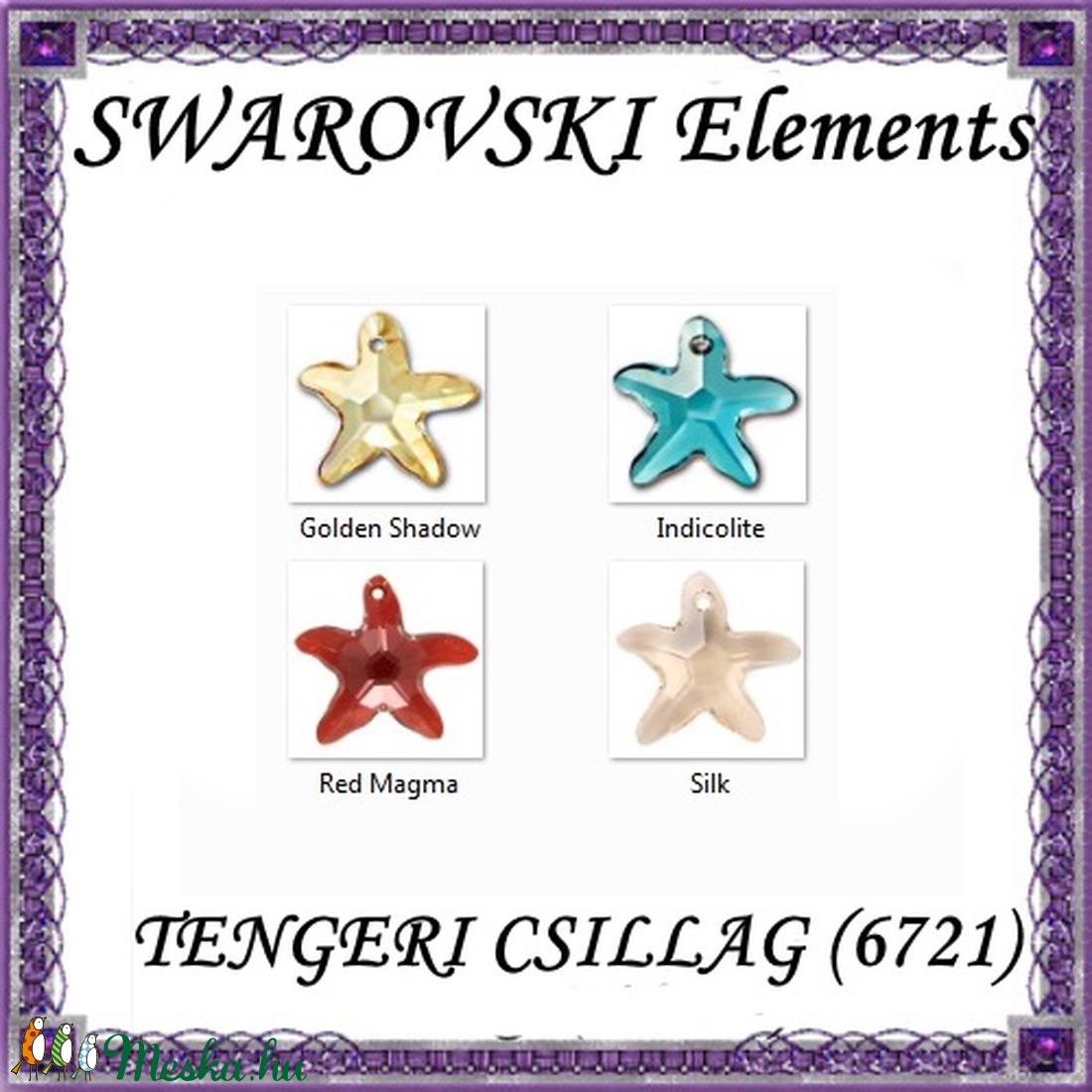  Ékszerkellék: Swarovski tengeri csillag 20mm-es több színben  - kellékek & szerszámok - gyöngy, ékszerkellék - swarovski kristályok - Meska.hu