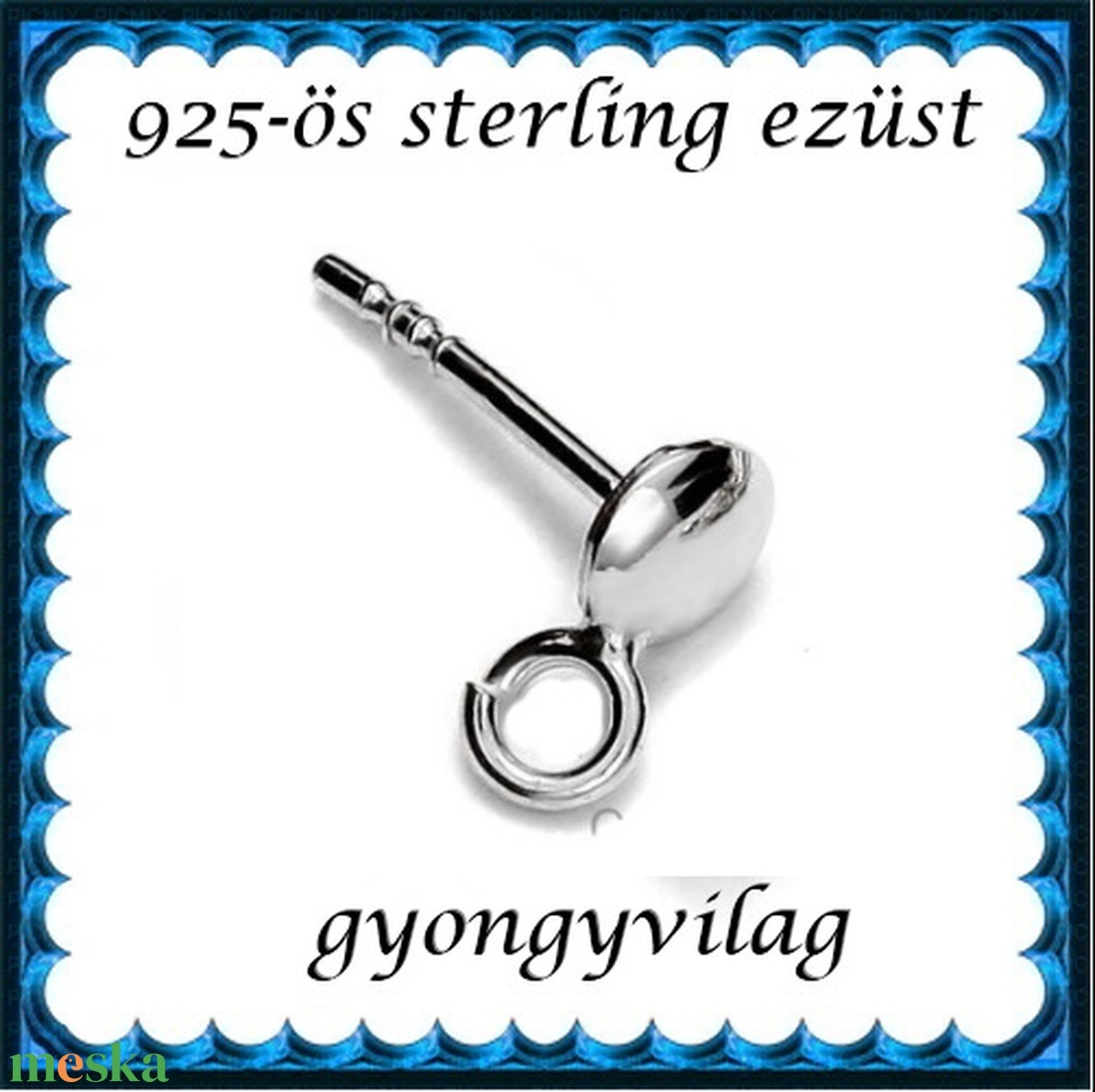 925-ös sterling ezüst ékszerkellék: fülbevalóalap bedugós EFK B 41 - kellékek & szerszámok - gyöngy, ékszerkellék - egyéb alkatrész - Meska.hu