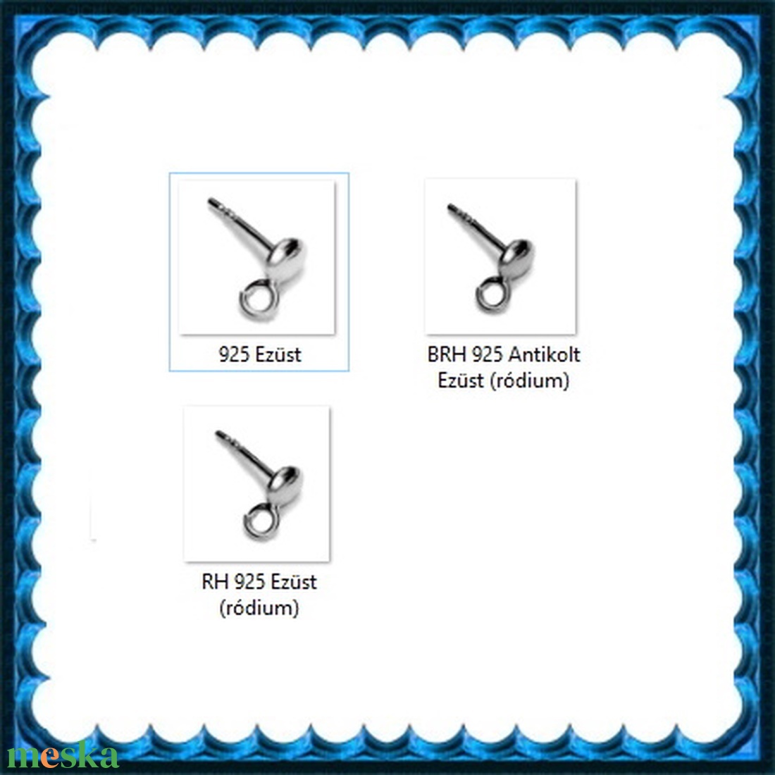925-ös sterling ezüst ékszerkellék: fülbevalóalap bedugós EFK B 41 - kellékek & szerszámok - gyöngy, ékszerkellék - egyéb alkatrész - Meska.hu