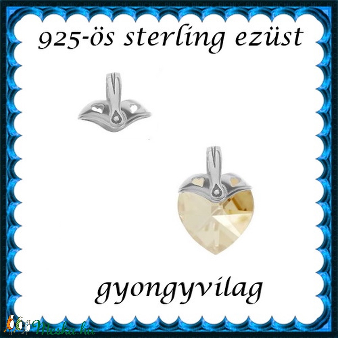 925-ös sterling ezüst ékszerkellék: medáltartó, medálkapocs EMK 84 - kellékek & szerszámok - ékszerkellék - medáltartó, medálkapocs - Meska.hu