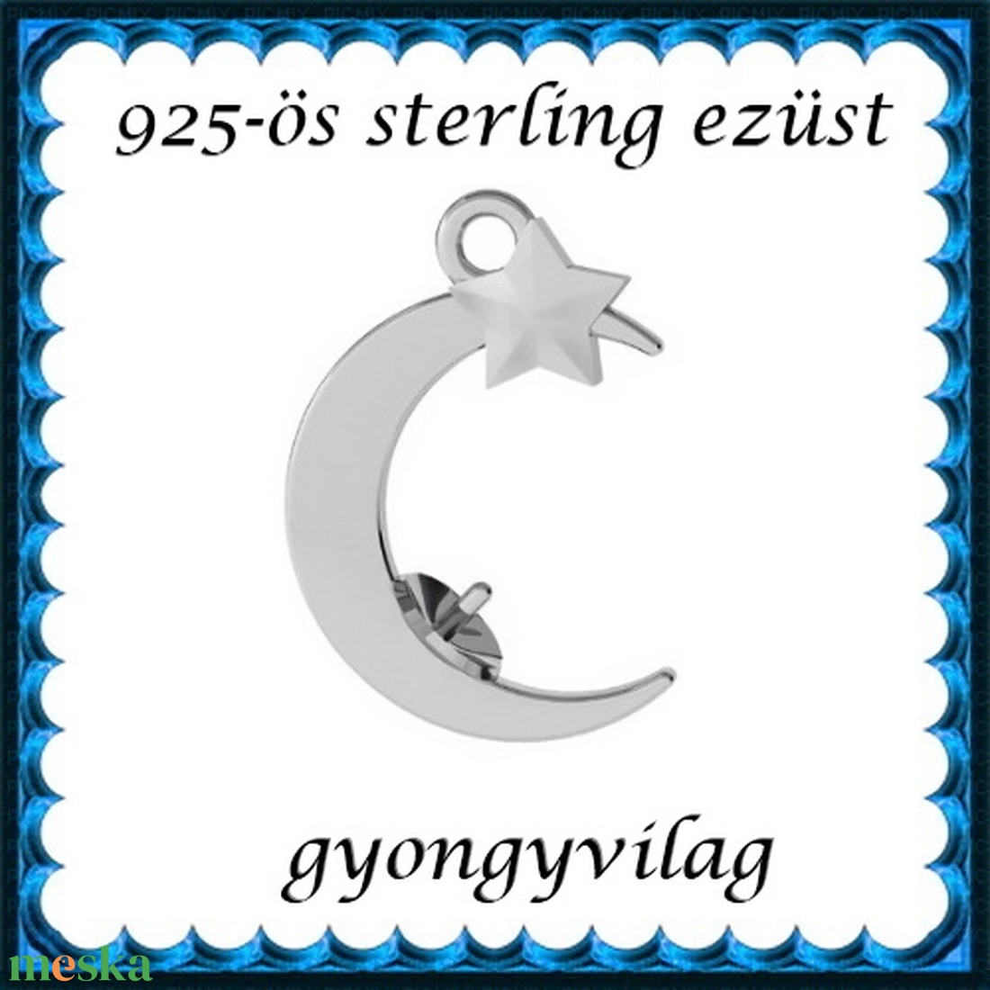 925-ös sterling ezüst ékszerkellék: medál / pandora / fityegő EMTÉ 21 - kellékek & szerszámok - gyöngy, ékszerkellék - fém köztesek - Meska.hu