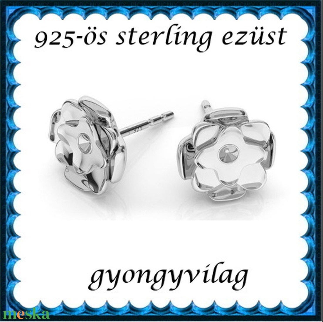 925-ös sterling ezüst ékszerkellék: fülbevalóalap bedugós EFK B 43E - kellékek & szerszámok - gyöngy, ékszerkellék - egyéb alkatrész - Meska.hu