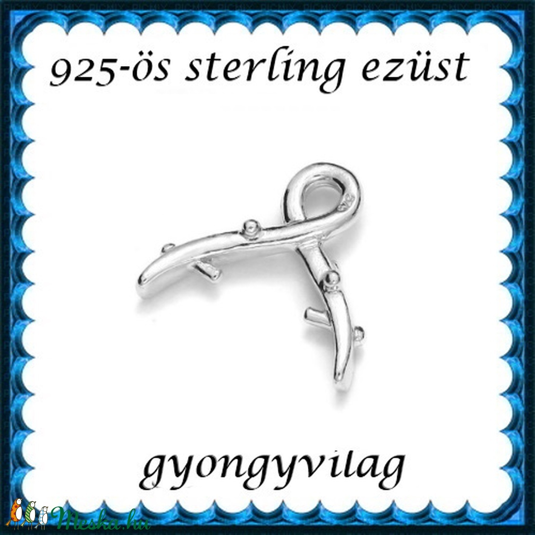 925-ös sterling ezüst ékszerkellék: medáltartó, medálkapocs EMK 90 - kellékek & szerszámok - gyöngy, ékszerkellék - egyéb alkatrész - Meska.hu