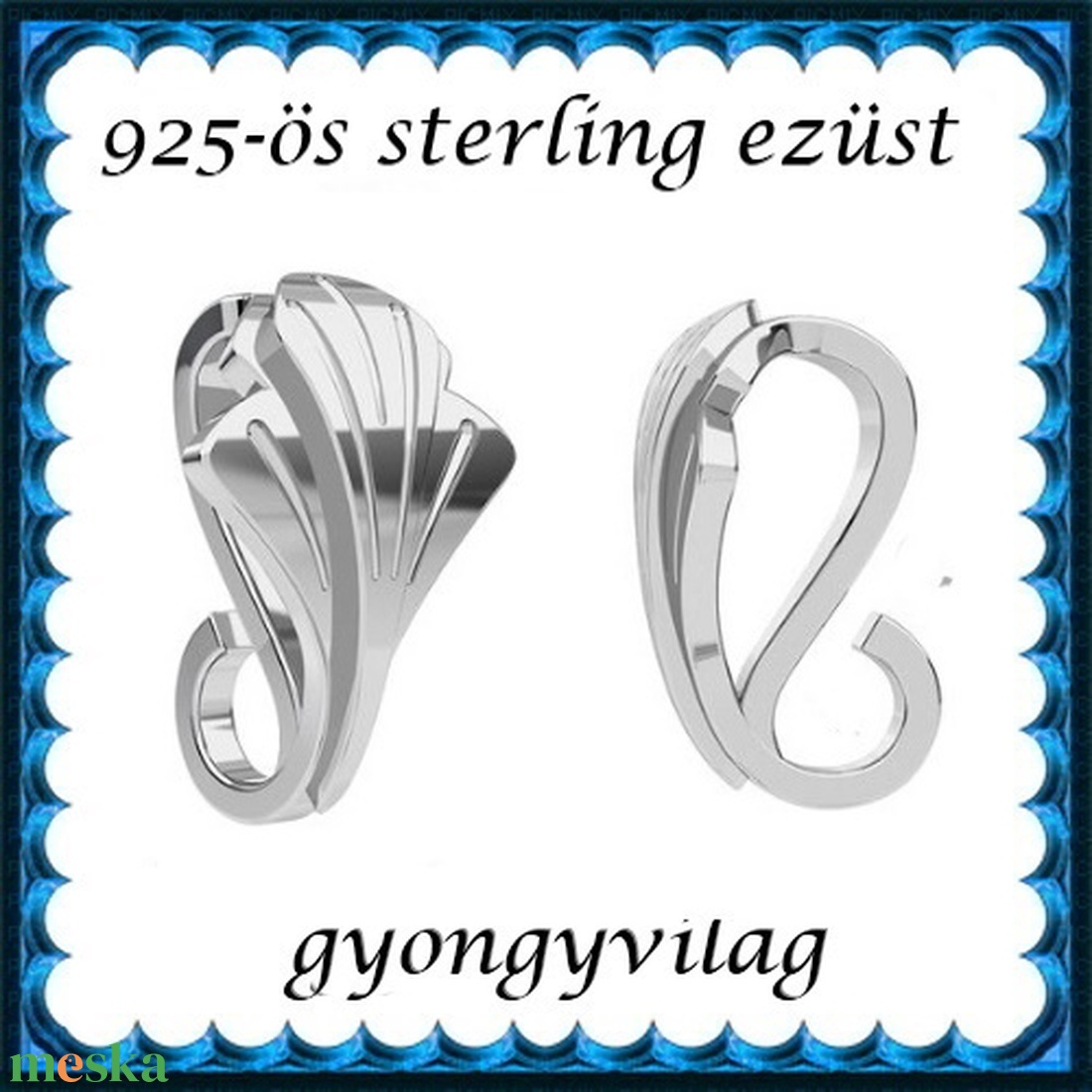 925-ös sterling ezüst ékszerkellék: medáltartó, medálkapocs EMK 91 - kellékek & szerszámok - gyöngy, ékszerkellék - egyéb alkatrész - Meska.hu