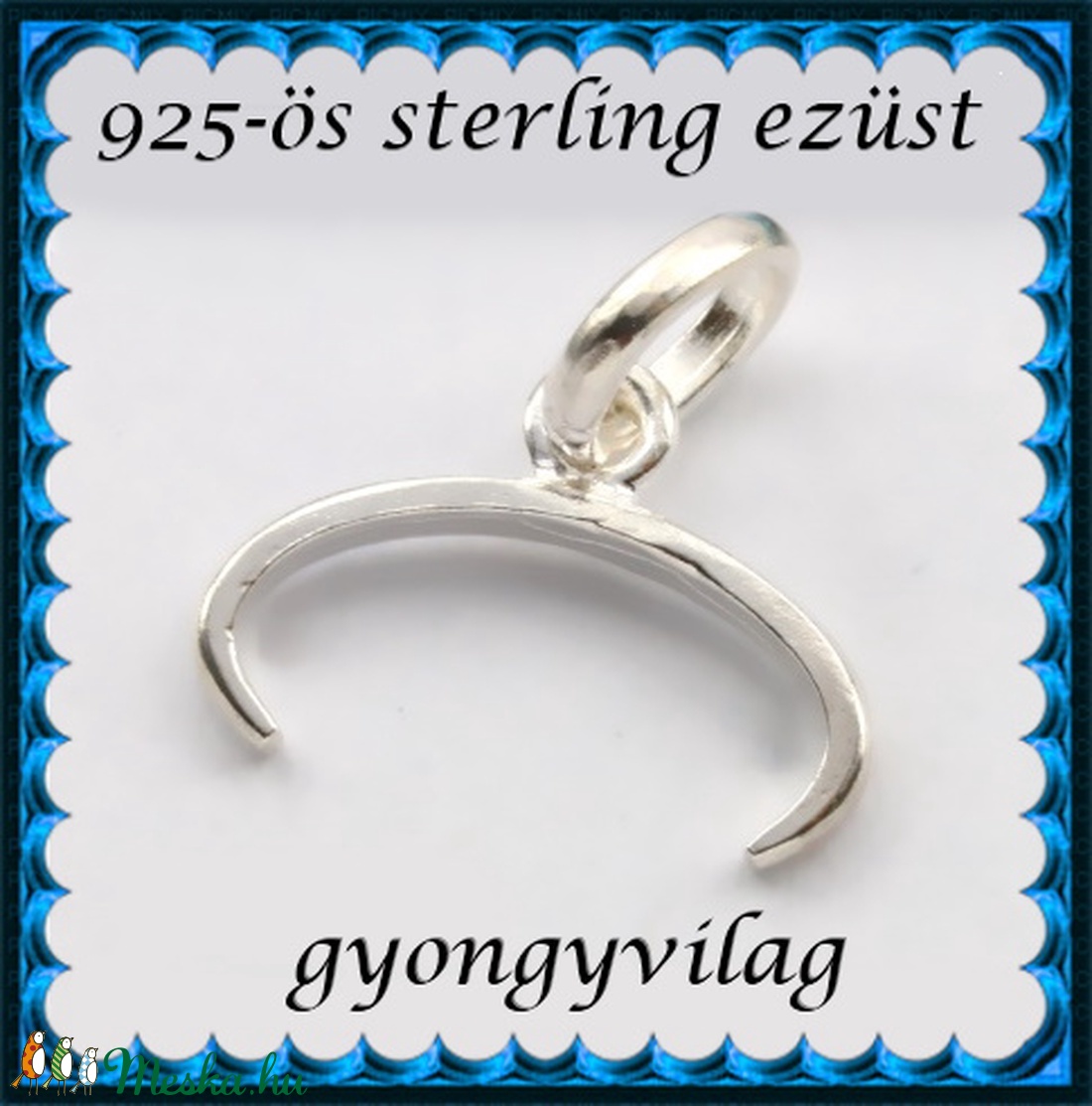 925-ös ezüst medálkapocs  EMK 93 - kellékek & szerszámok - gyöngy, ékszerkellék - egyéb alkatrész - Meska.hu