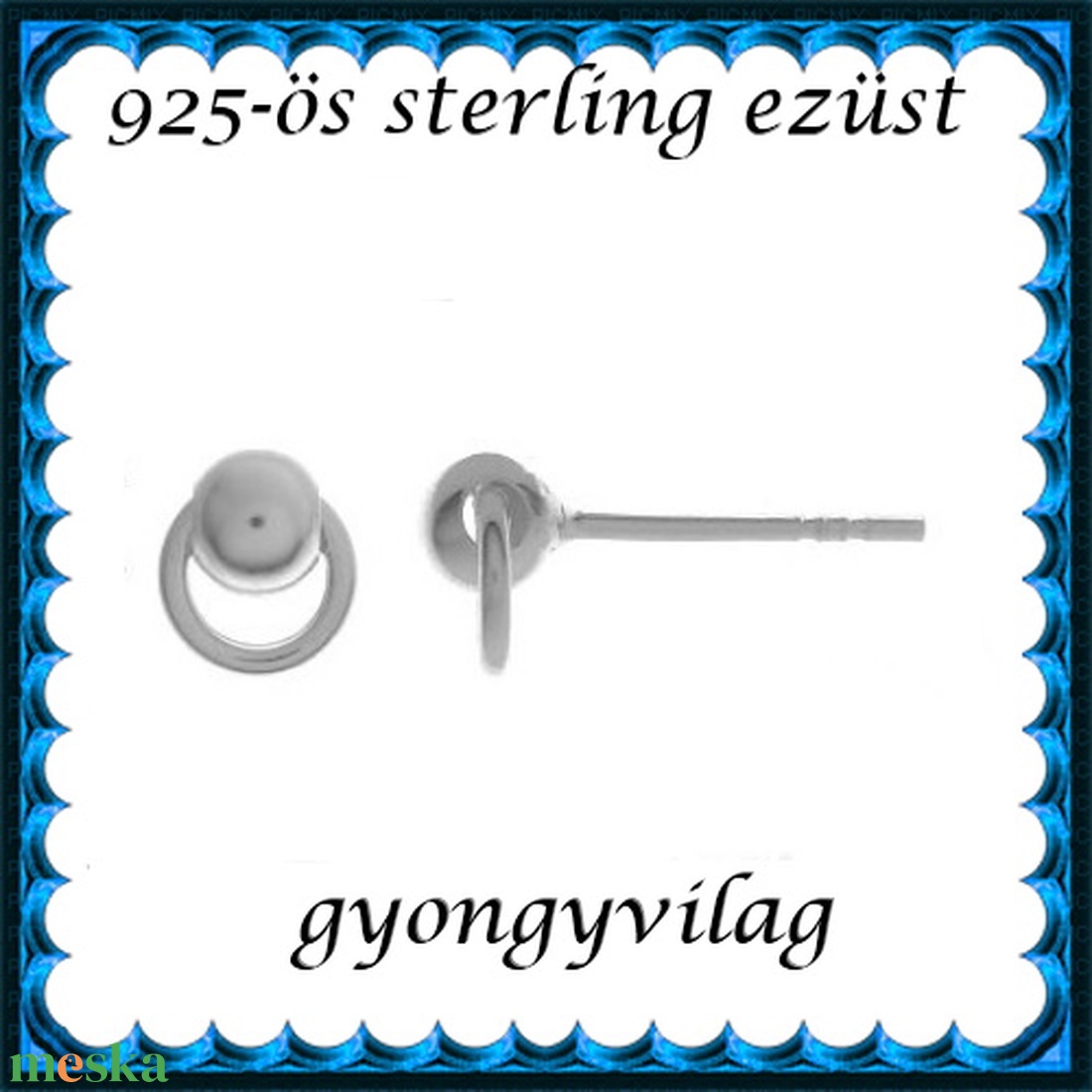 925-ös sterling ezüst ékszerkellék: fülbevalóalap bedugós EFK B 39 - kellékek & szerszámok - gyöngy, ékszerkellék - egyéb alkatrész - Meska.hu