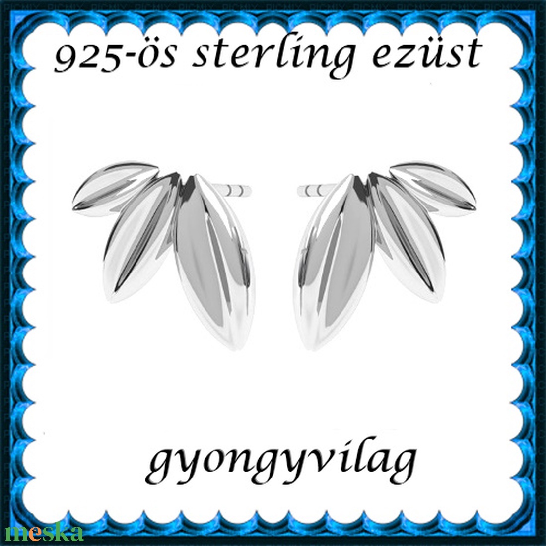 925-ös sterling ezüst ékszerek: fülbevaló EF04 - kellékek & szerszámok - gyöngy, ékszerkellék - egyéb alkatrész - Meska.hu