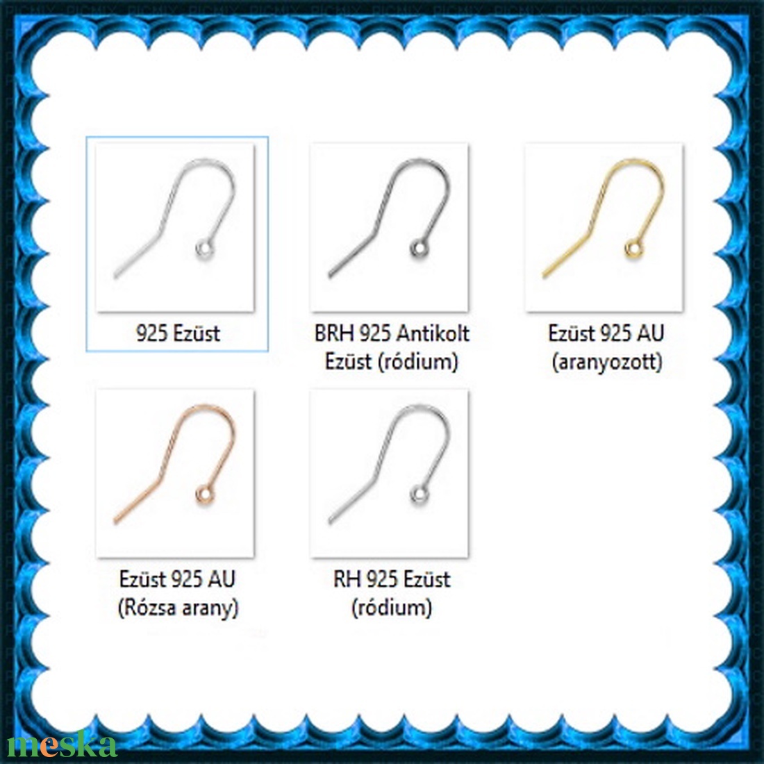 925-ös sterling ezüst ékszerkellék: fülbevalóalap akasztós  EFK A 74g gold filled - kellékek & szerszámok - gyöngy, ékszerkellék - egyéb alkatrész - Meska.hu