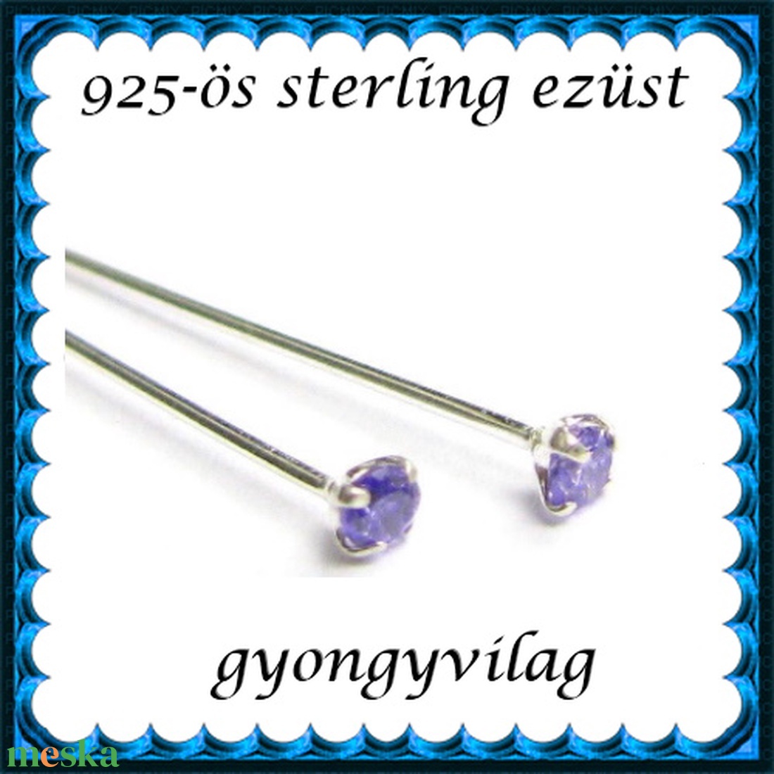 925-ös sterling ezüst ékszerkellék: szerelőpálca swarovski végű ESZP SW 35x0,5 mm-es 1db/csomag - kellékek & szerszámok - gyöngy, ékszerkellék - egyéb alkatrész - Meska.hu