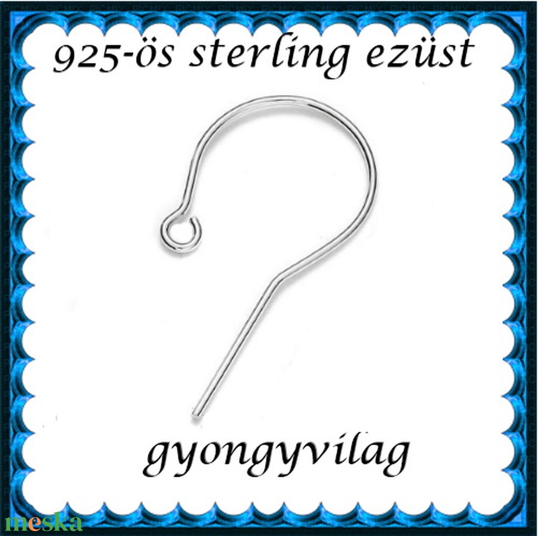  925-ös sterling ezüst ékszerkellék: fülbevalóalap akasztós EFK A 83 - kellékek & szerszámok - gyöngy, ékszerkellék - egyéb alkatrész - Meska.hu