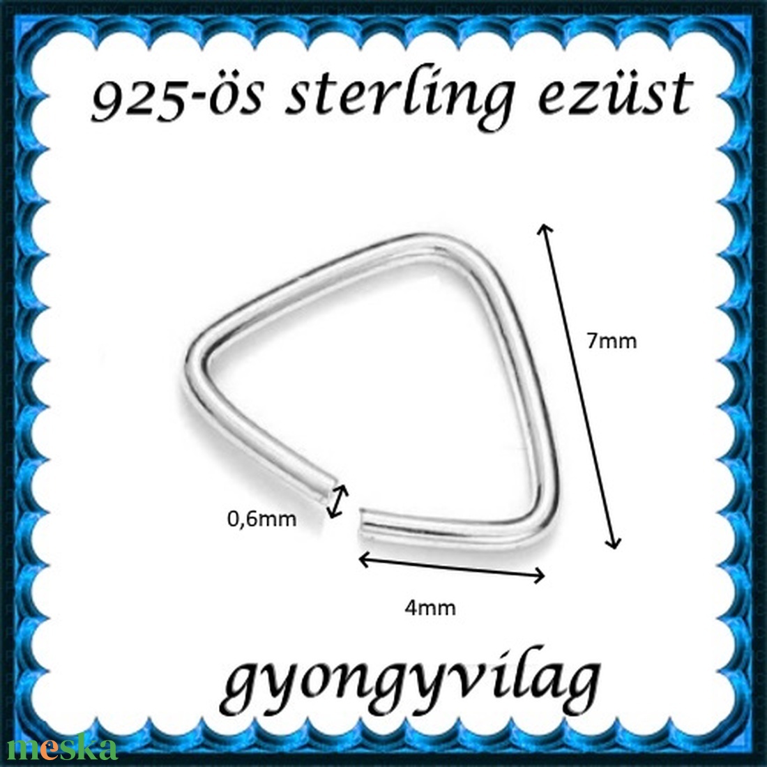 925-ös ezüst medálkapocs  EMK 102-0,6e  4db/csomag - kellékek & szerszámok - gyöngy, ékszerkellék - egyéb alkatrész - Meska.hu