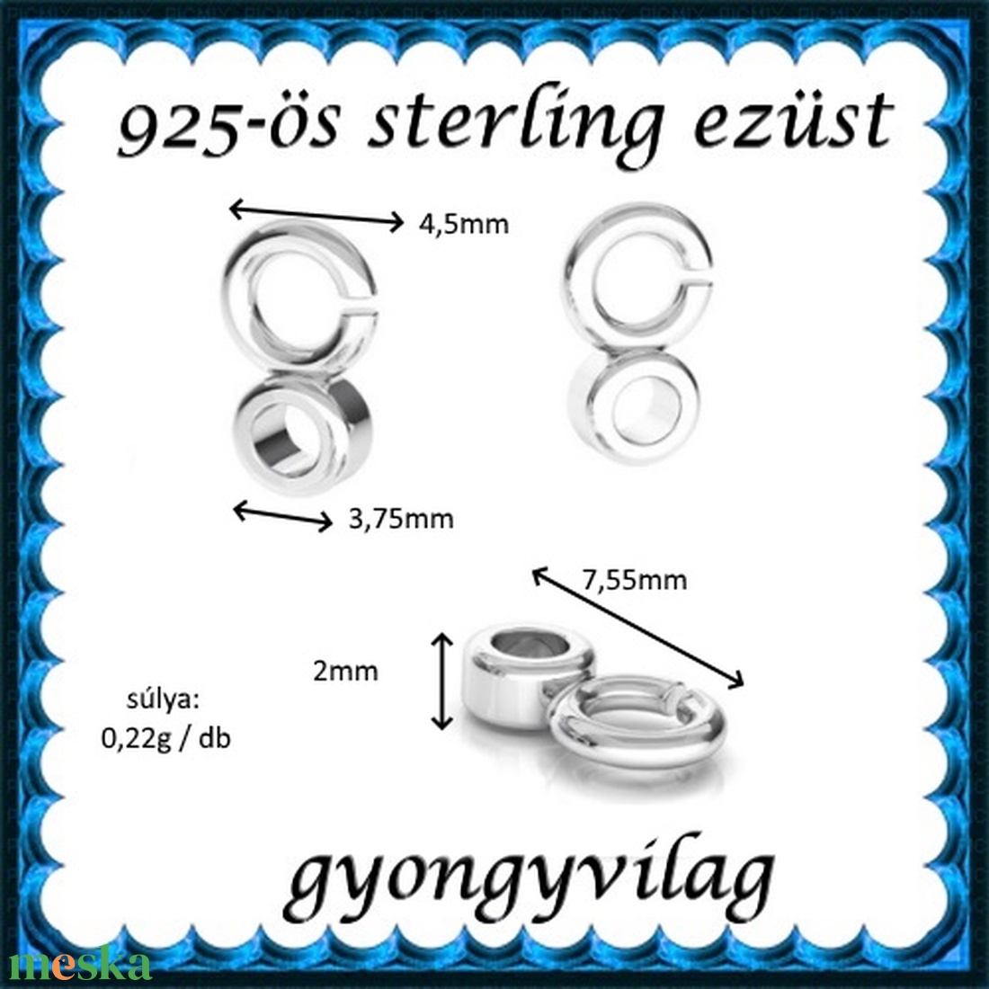 925-ös sterling ezüst ékszerkellék: medáltartó, medálkapocs EMT 36 - kellékek & szerszámok - gyöngy, ékszerkellék - egyéb alkatrész - Meska.hu