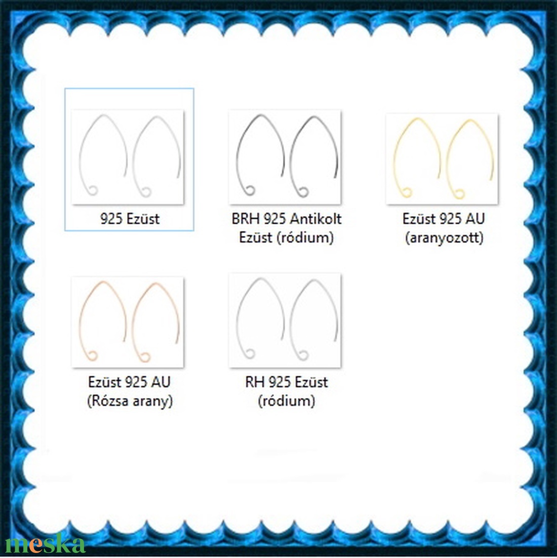 925-ös sterling ezüst ékszerkellék: fülbevaló kapocs, akasztós EFK A 50-1 - kellékek & szerszámok - gyöngy, ékszerkellék - egyéb alkatrész - Meska.hu
