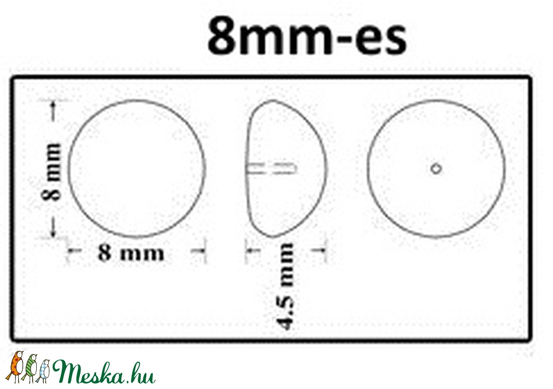 Ékszerkellék: Swarovski félig fúrt tekla fél gömb  8 mm-es több színben  - kellékek & szerszámok - gyöngy, ékszerkellék - swarovski kristályok - Meska.hu