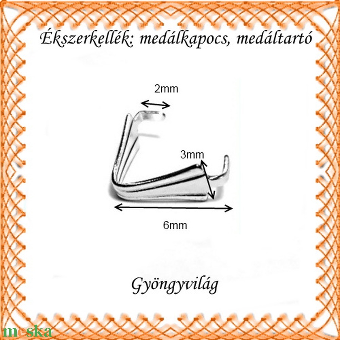  Ékszerkellék: medálkapocs BMK 01-6e 30db/csomag - kellékek & szerszámok - gyöngy, ékszerkellék - egyéb alkatrész - Meska.hu