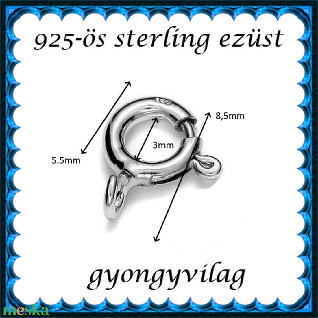 925-ös sterling ezüst ékszerkellék: lánckalocs  ELK 1S 12-1-8,6e - kellékek & szerszámok - gyöngy, ékszerkellék - egyéb alkatrész - Meska.hu