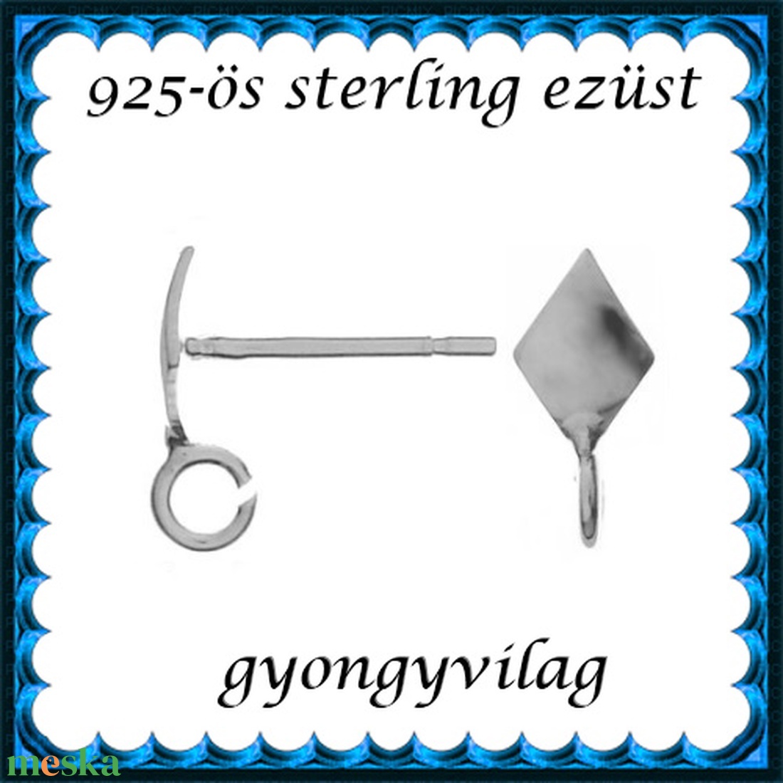 925-ös sterling ezüst ékszerkellék: fülbevaló kapocs, bedugós EFK B 52 - kellékek & szerszámok - gyöngy, ékszerkellék - egyéb alkatrész - Meska.hu