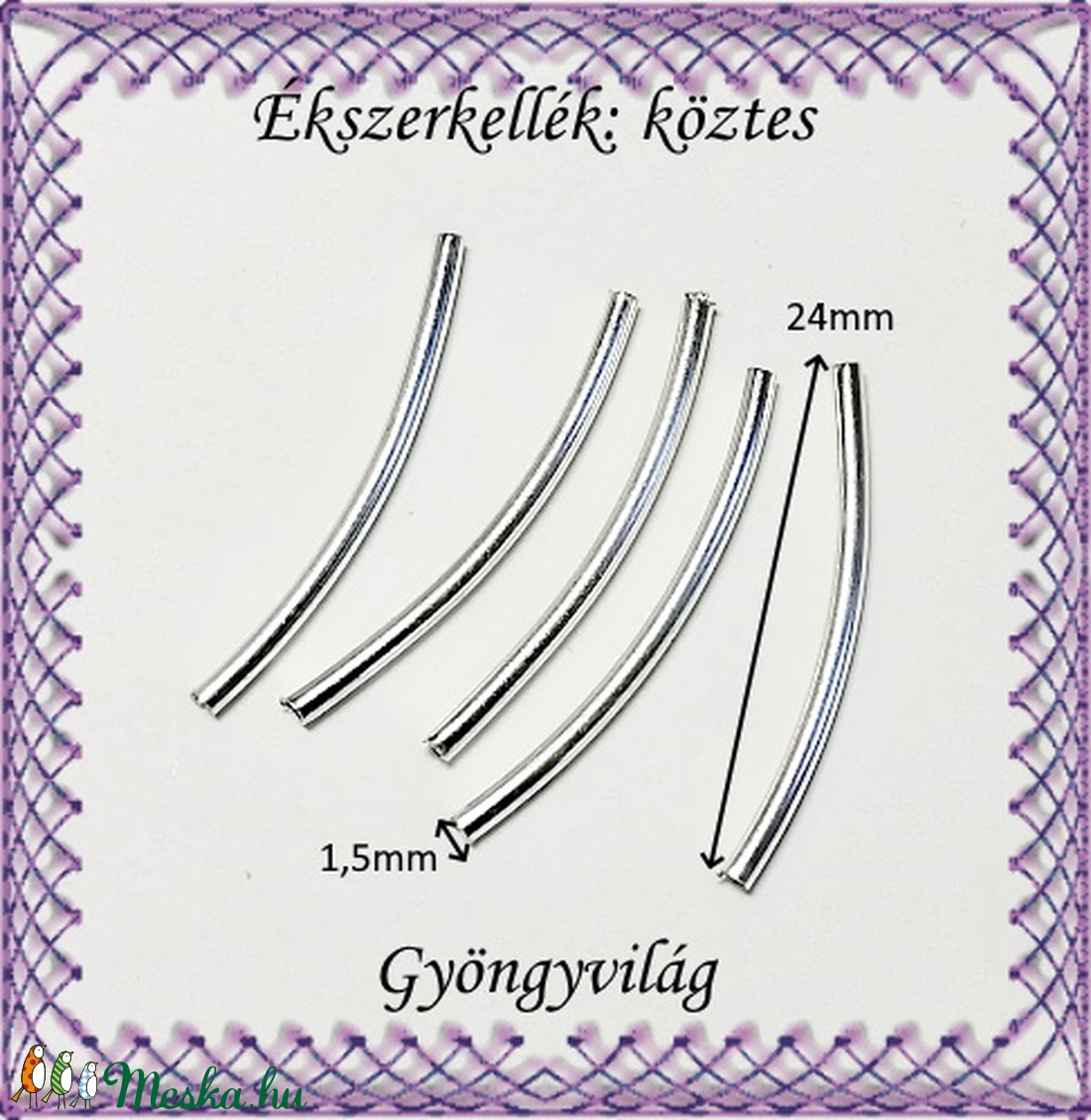 Ékszerkellék: köztes / díszítőelem / gyöngy BKÖ 1S 30-24x1,5e 20db/csomag - kellékek & szerszámok - gyöngy, ékszerkellék - fém köztesek - Meska.hu