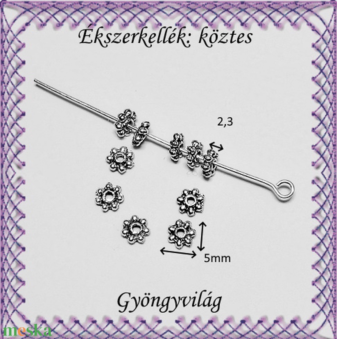 Ékszerkellék: köztes / díszítőelem / gyöngy BKÖ 1S 20-5e 30db/csomag - kellékek & szerszámok - gyöngy, ékszerkellék - fém köztesek - Meska.hu