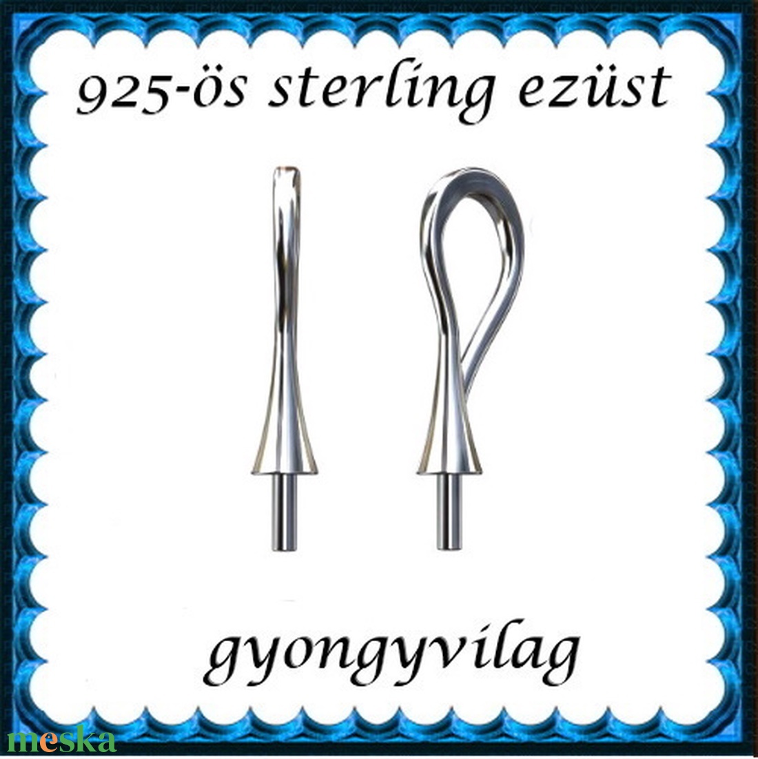 925-ös sterling ezüst ékszerkellék: medáltartó, medálkapocs EMK 109e - kellékek & szerszámok - gyöngy, ékszerkellék - egyéb alkatrész - Meska.hu