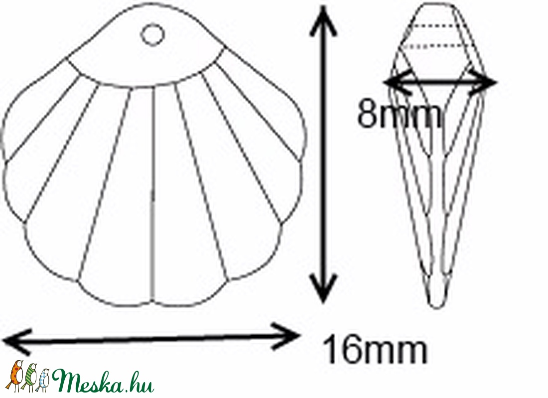 Ékszerkellék: Swarovski kagyló 16mm-es  aquamarin - kellékek & szerszámok - gyöngy, ékszerkellék - swarovski kristályok - Meska.hu