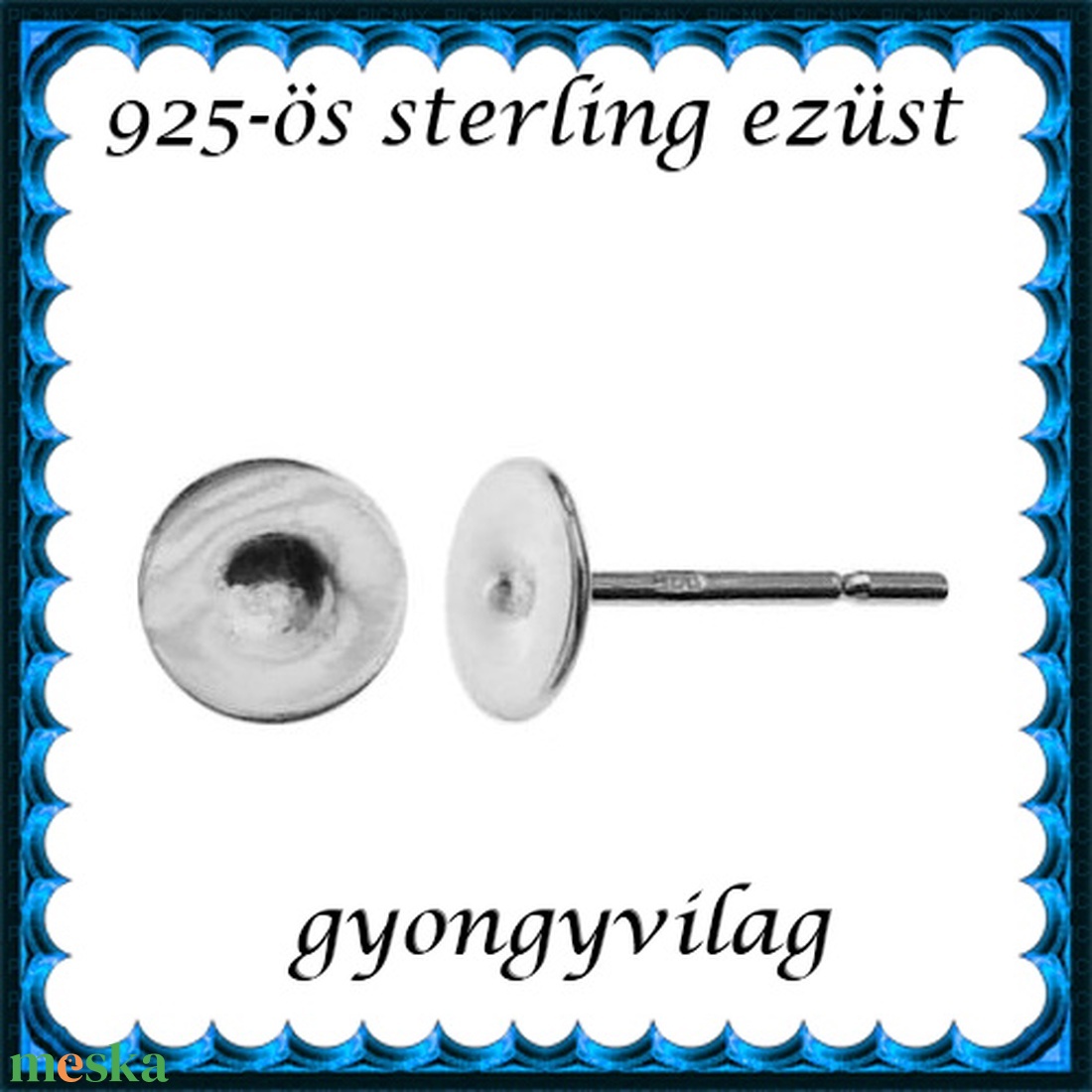 925-ös sterling ezüst ékszerkellék: fülbevalóalap bedugós EFK B 38-5 - kellékek & szerszámok - gyöngy, ékszerkellék - egyéb alkatrész - Meska.hu