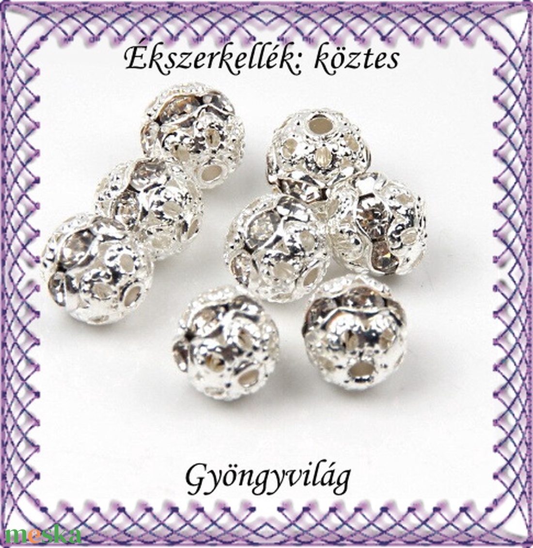 Ékszerkellék: köztes / díszítőelem / gyöngy BKÖ 1S 37-6e crystal  5db/csomag - kellékek & szerszámok - gyöngy, ékszerkellék - fém köztesek - Meska.hu