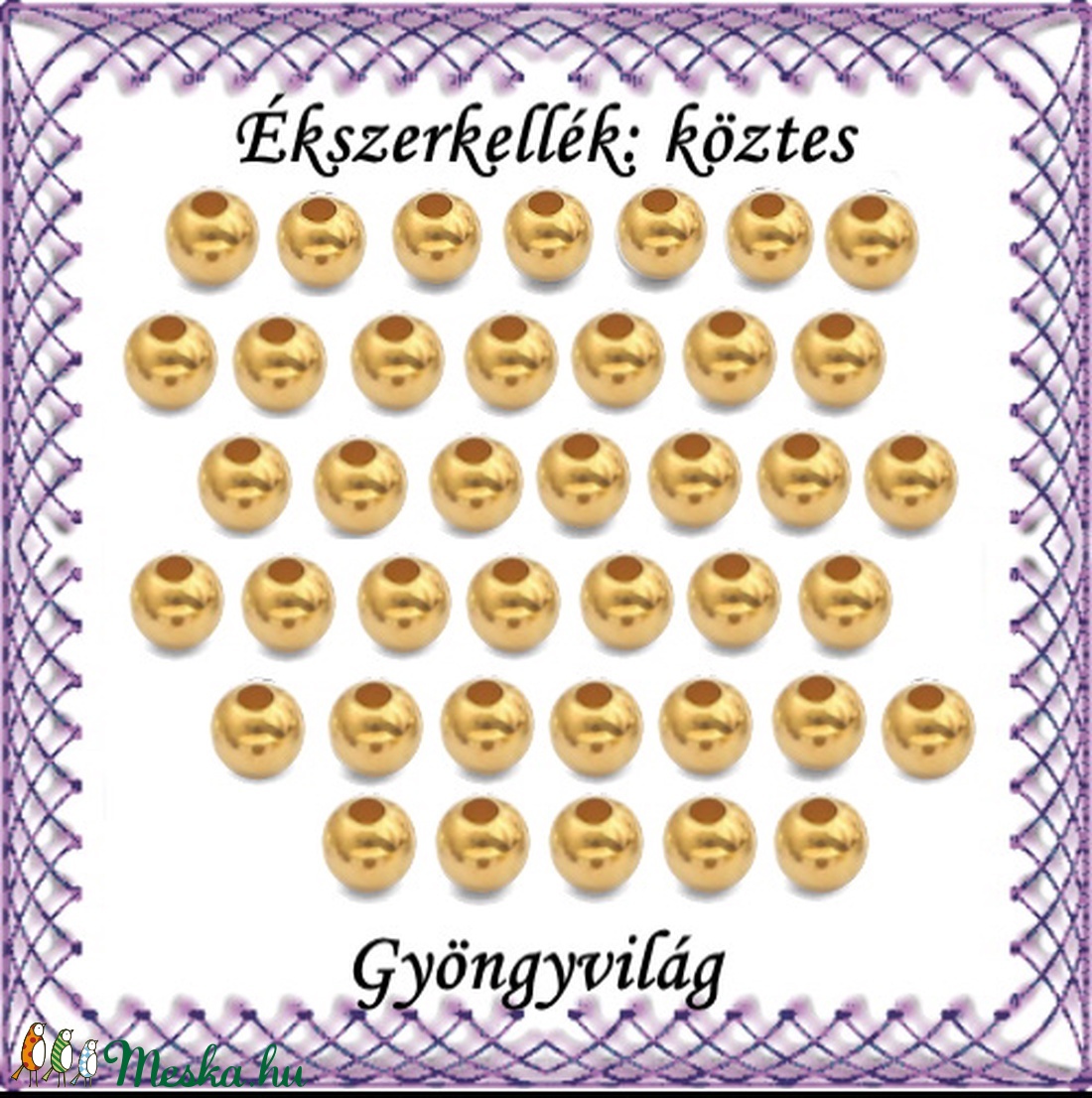 Ékszerkellék: köztes / díszítőelem / gyöngy BKÖ 1S 05-4a 50db/csomag - kellékek & szerszámok - gyöngy, ékszerkellék - fém köztesek - Meska.hu