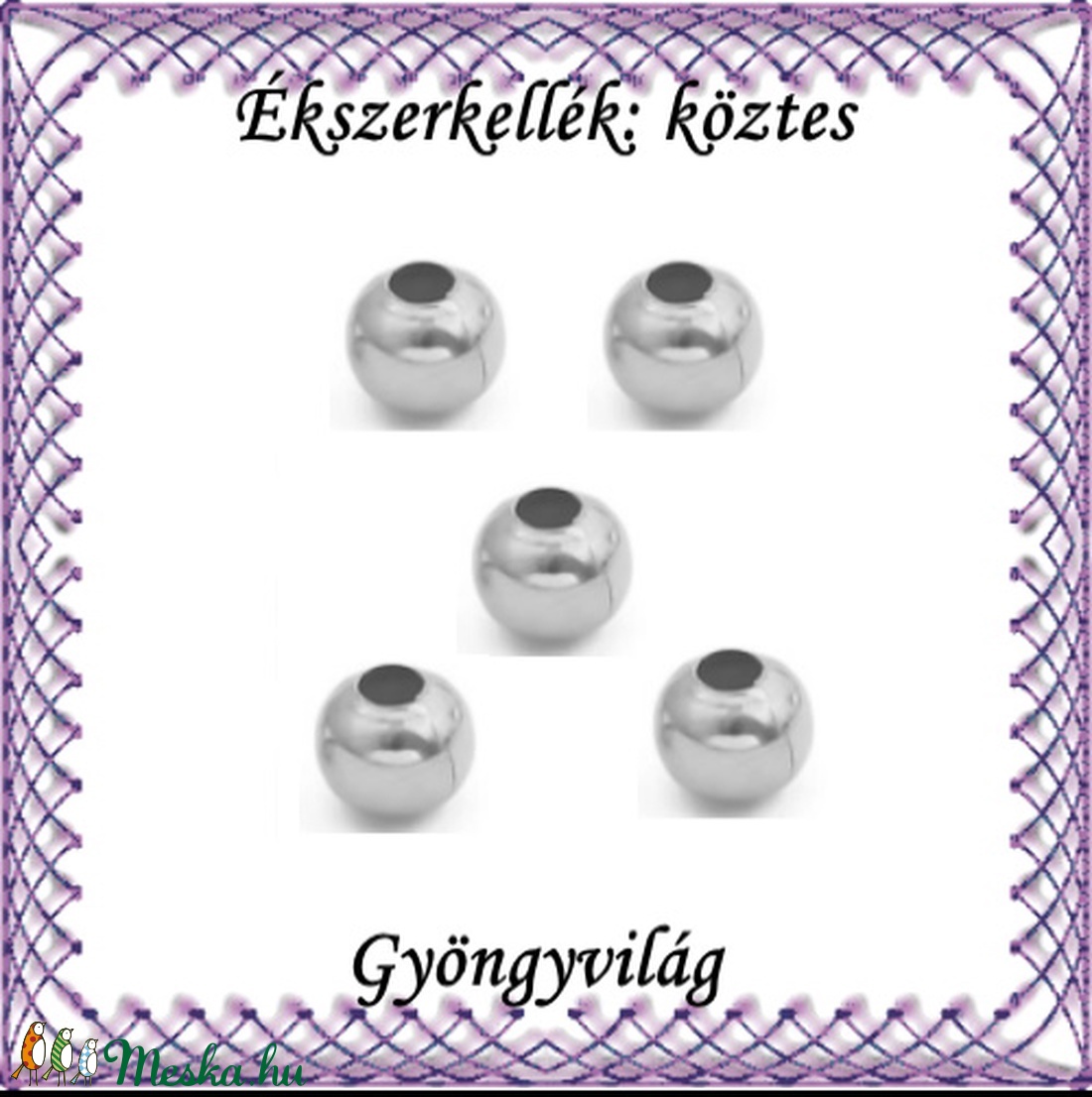 Ékszerkellék: köztes / díszítőelem / gyöngy BKÖ 1S 05-10e 10db/csomag - kellékek & szerszámok - gyöngy, ékszerkellék - fém köztesek - Meska.hu