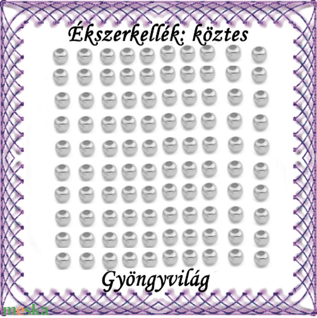 Ékszerkellék: köztes / díszítőelem / gyöngy BKÖ 1S 05-2e 100db/csomag - kellékek & szerszámok - gyöngy, ékszerkellék - fém köztesek - Meska.hu