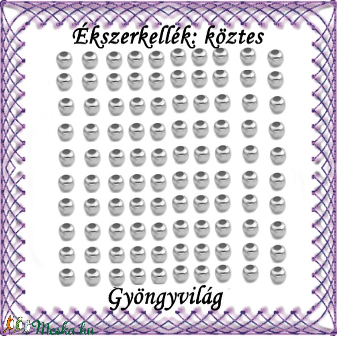 Ékszerkellék: köztes / díszítőelem / gyöngy BKÖ 1S 05-2r 100db/csomag - kellékek & szerszámok - gyöngy, ékszerkellék - fém köztesek - Meska.hu