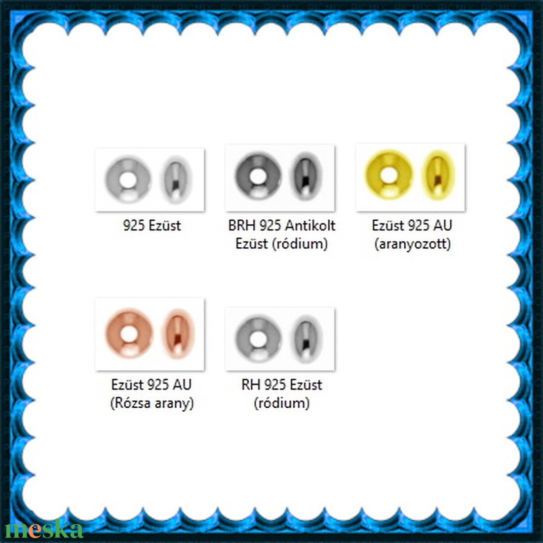 925-ös sterling ezüst ékszerkellék: köztes/gyöngy/díszitőelem EKÖ 09-3  3db/csomag - kellékek & szerszámok - gyöngy, ékszerkellék - fém köztesek - Meska.hu