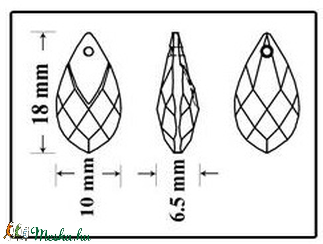 Ékszerkellék: Swarovski kristály csepp 18mm-es medál több színben SW6565-18 - kellékek & szerszámok - gyöngy, ékszerkellék - swarovski kristályok - Meska.hu