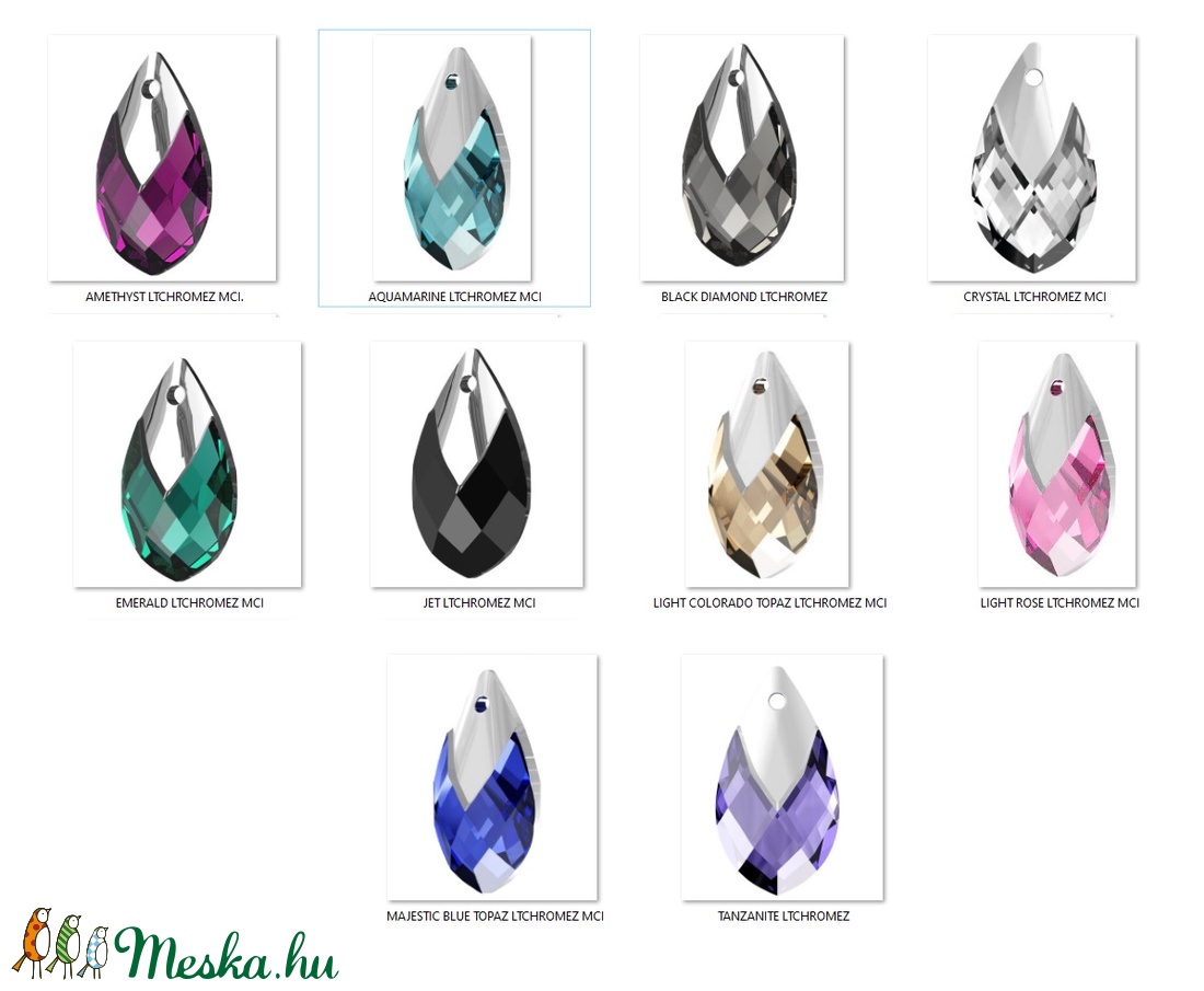 Ékszerkellék: Swarovski kristály csepp 22mm-es medál több színben SW6565-22 - kellékek & szerszámok - gyöngy, ékszerkellék - swarovski kristályok - Meska.hu