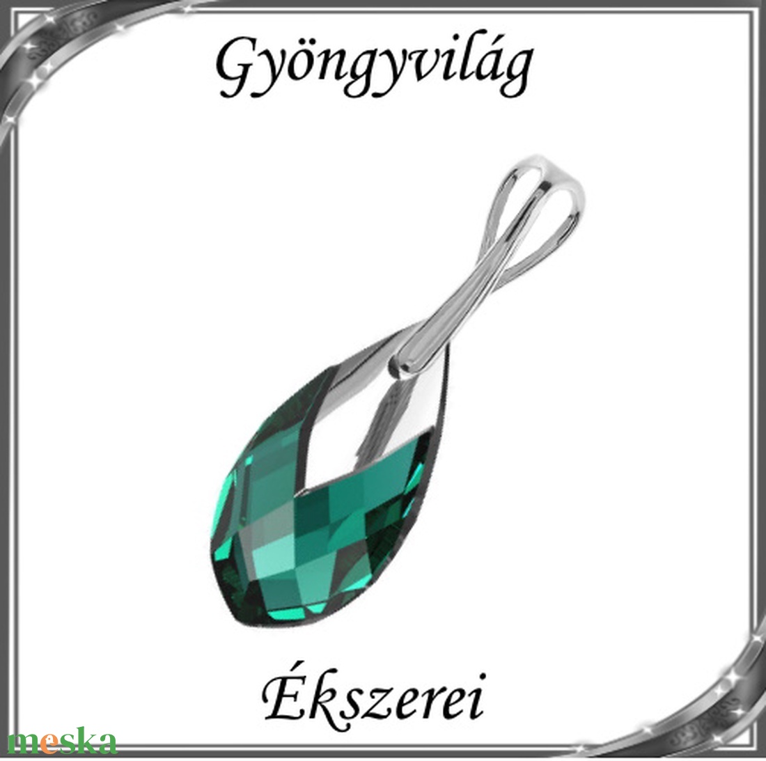 Swarovski csepp medál, 925-ös sterling ezüst kapoccsal  SSZE-SW6565-M22 - ékszer - nyaklánc - medál - Meska.hu