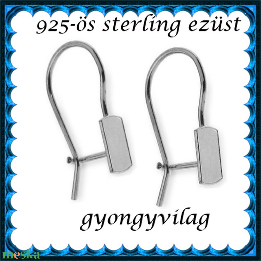  925-ös sterling ezüst ékszerkellék: fülbevalóalap biztonsági kapoccsal EFK K 27 - kellékek & szerszámok - gyöngy, ékszerkellék - egyéb alkatrész - Meska.hu