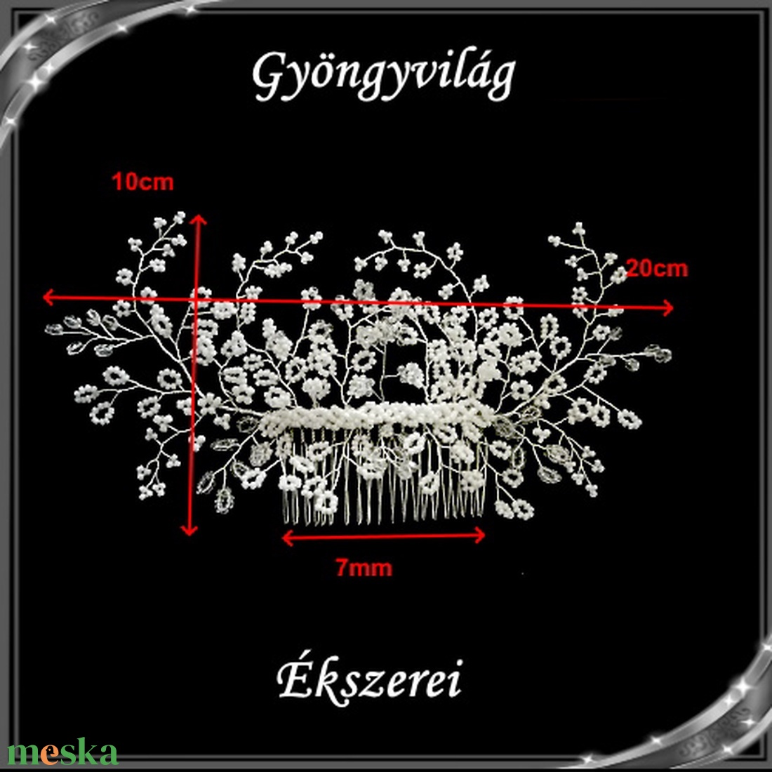 Ékszerek-hajdíszek, hajcsatok: Esküvői, menyasszonyi, alkalmi hajdísz S-H-FÉ03e - esküvő - hajdísz - kontydísz & hajdísz - Meska.hu